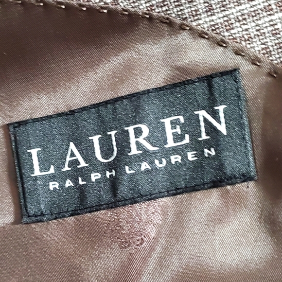LAUREN RALPH LAUREN Brown/Cream Lexington BLAZER 46R NWT! Msrp:$295 - Picture 8 of 9